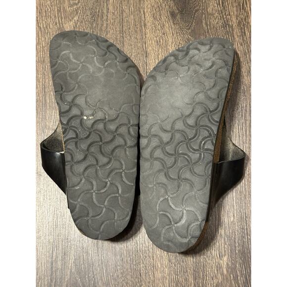 Birkenstock Woman’s Gizeh Glossy Black Birko-Flor Thong Sandals Size 37 US 6 - Picture 5 of 7